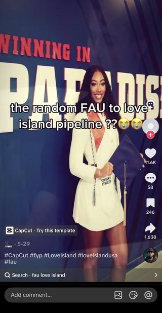 TikTok video referencing FAU and Love Island