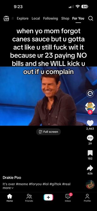 TikTok meme about being 23 and living at home
